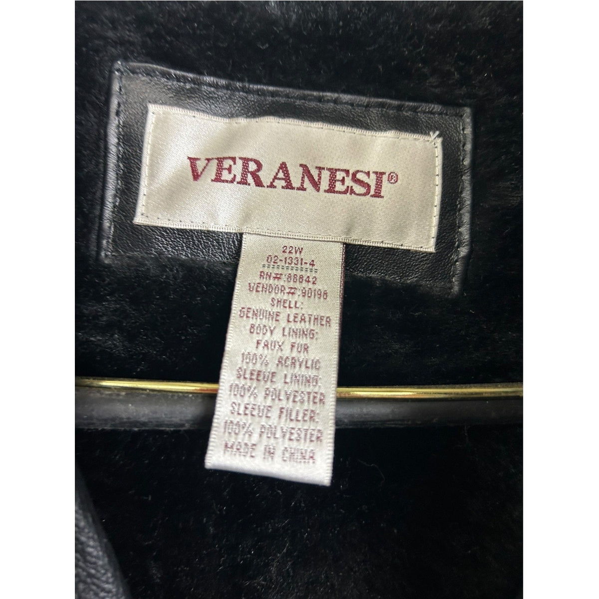 Veranesi Black Genuine Leather Faux Fur Lined Hooded Parka Coat Plus Size 22W
