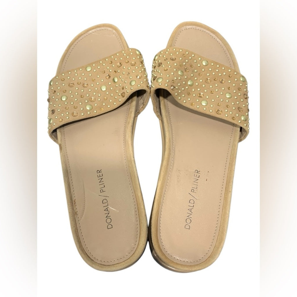 Donald J. Pliner Cava Suede Studded Slide SZ 9
