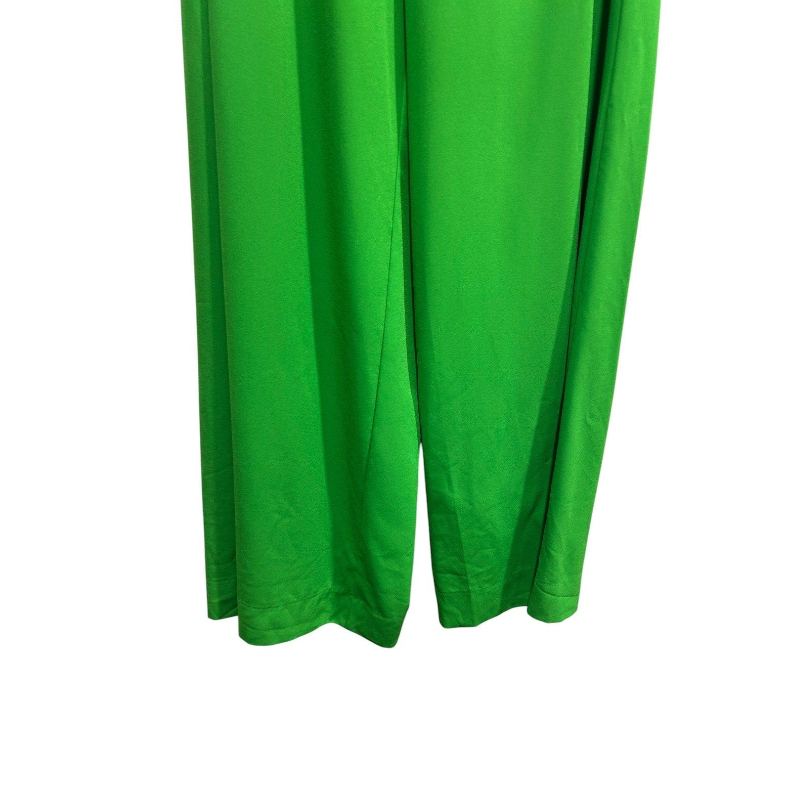 Womens Kelly Green High Waisted Wide Leg Trousers Size S Dress Pants officewear
