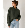 Varley Kirsi Half Zip Midlayer Forest Green Pull Sweatshirt Womens S athleisure