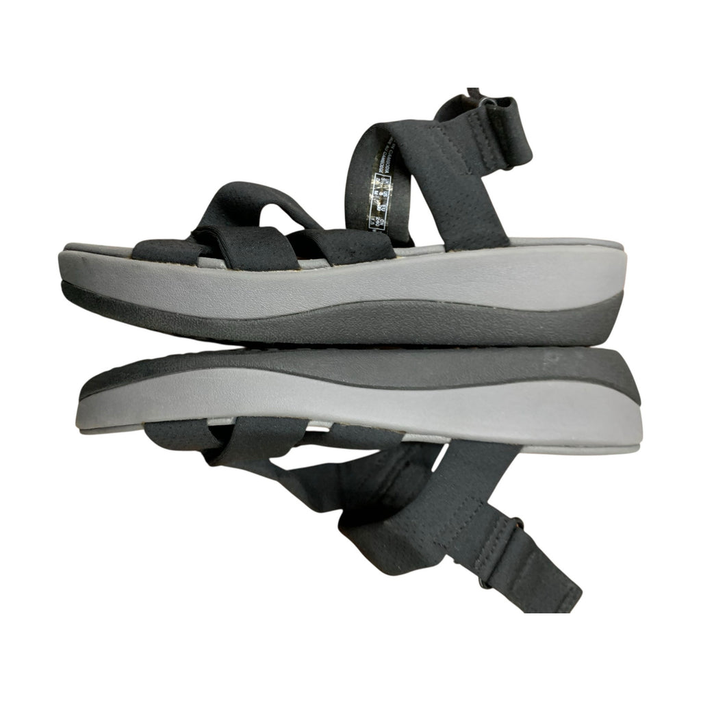 CLOUDSTEPPERS by Clarks women's black comfort ARLA Meg wedge sandal SZ 8