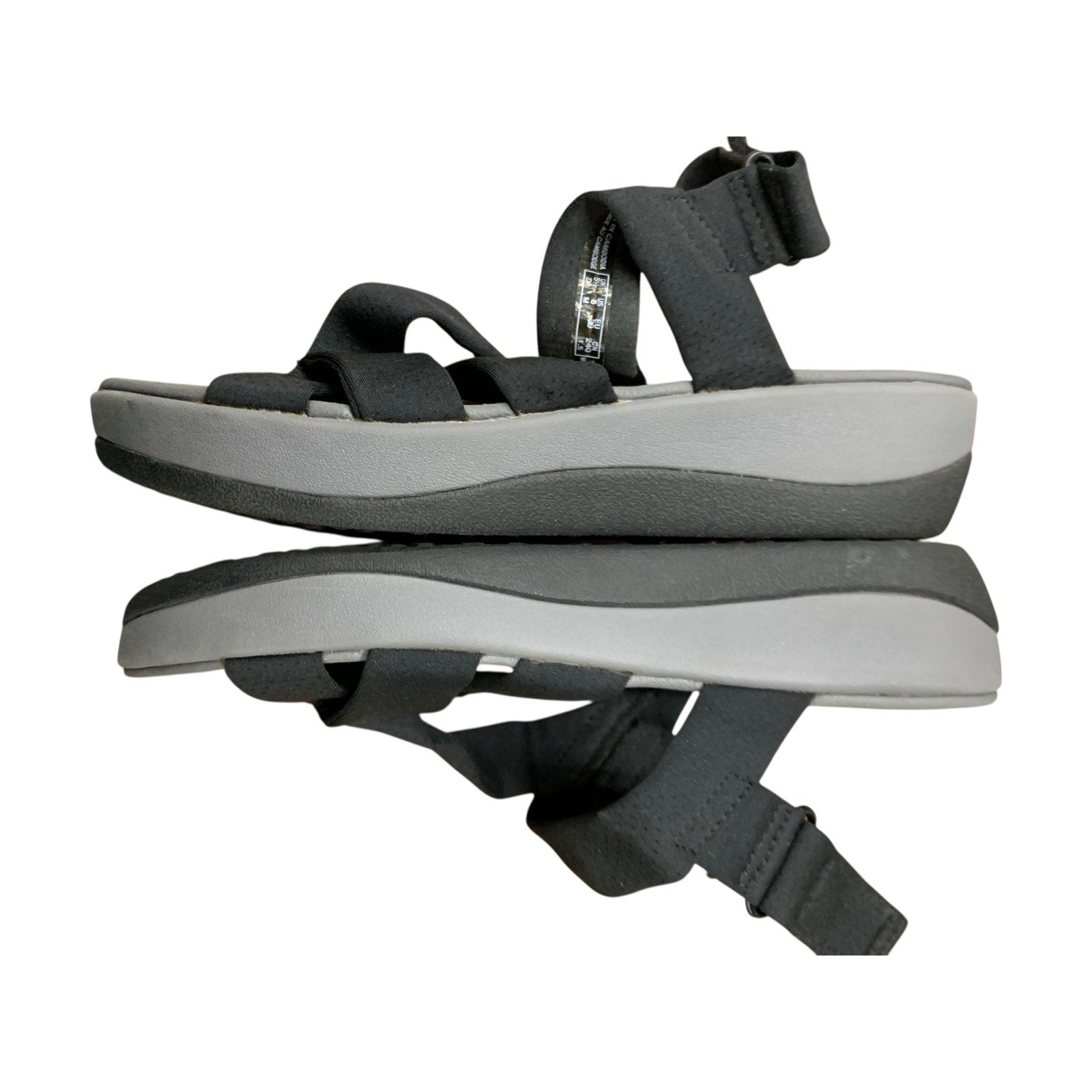 CLOUDSTEPPERS by Clarks women's black comfort ARLA Meg wedge sandal SZ 8