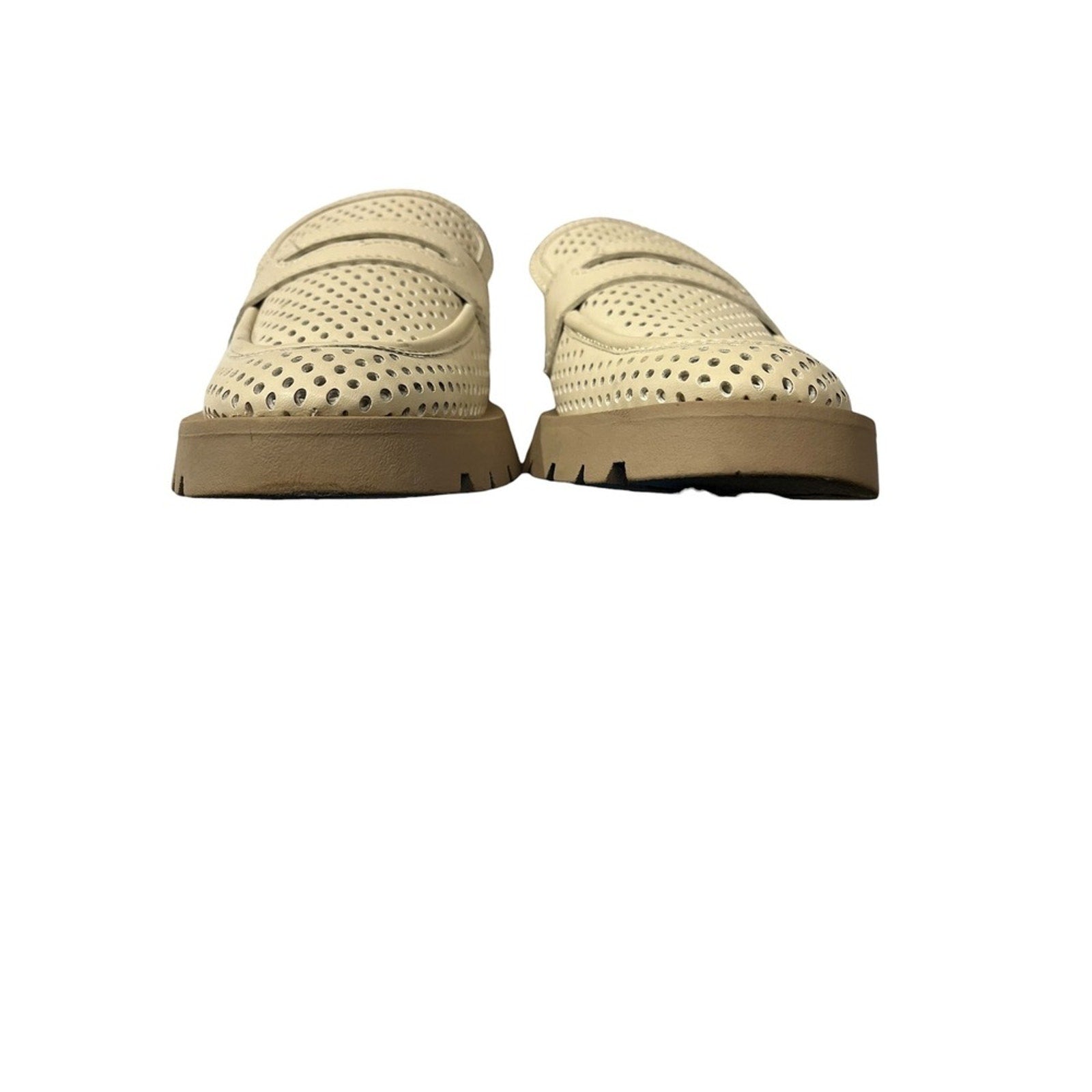 Dolce Vita Ersula Perforated Lug Sole Penny Loafers Ivory Cream Womens 9.5M