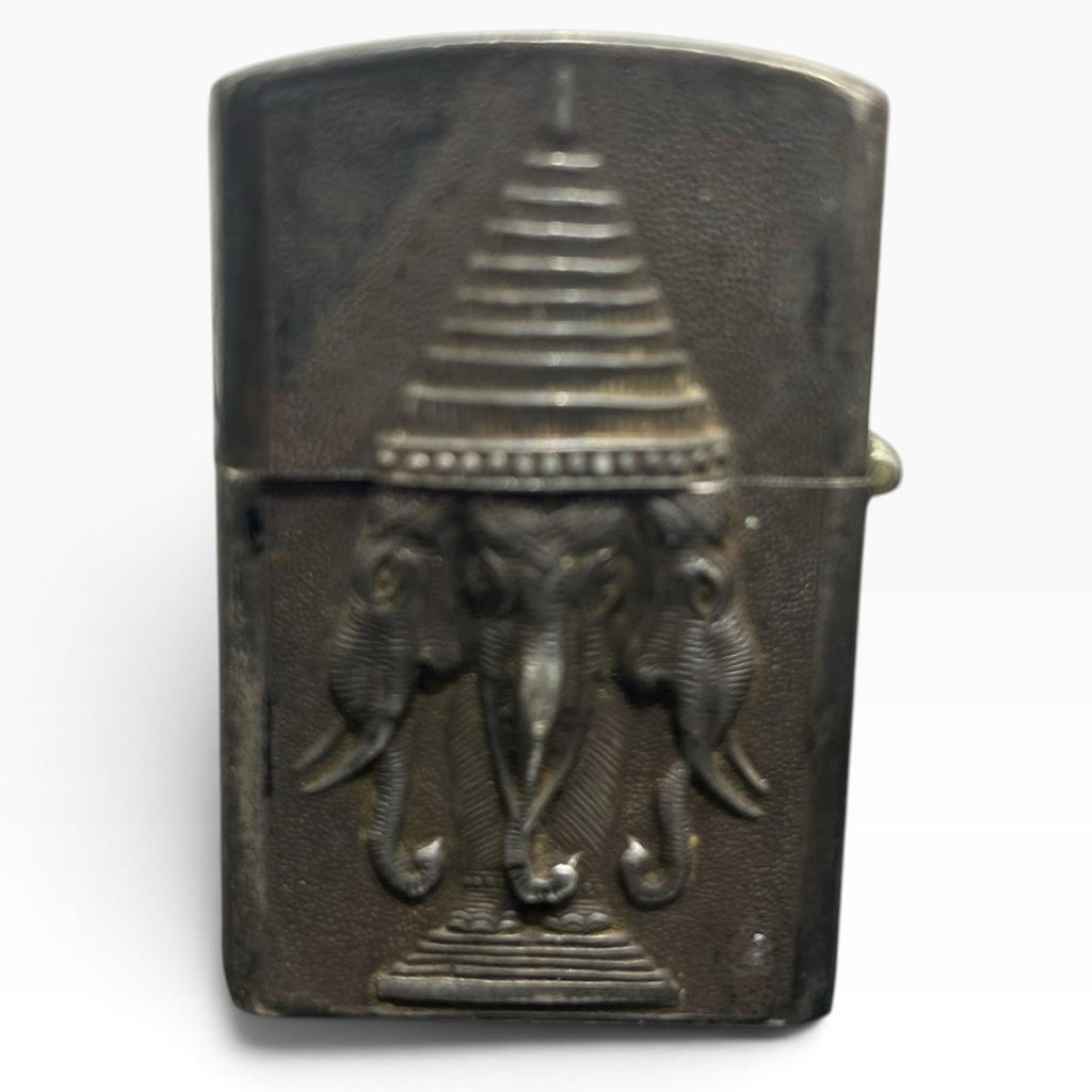 Vintage Siam Thai Sterling Silver Repousse Lighter Case Garuda Elephant 30g Goth
