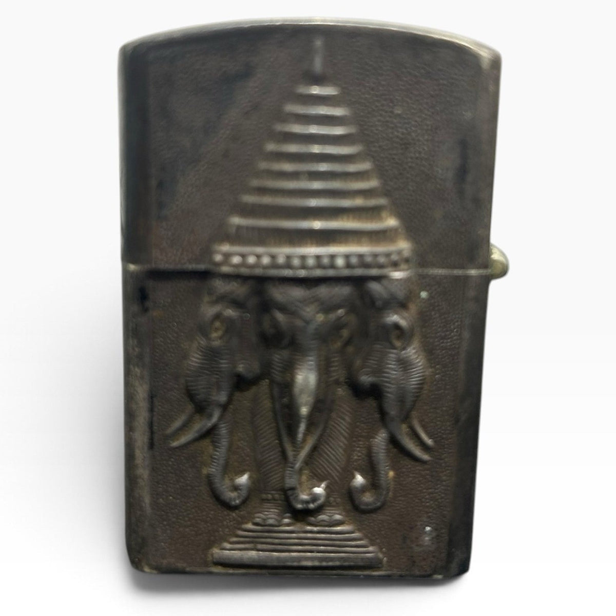Vintage Siam Thai Sterling Silver Repousse Lighter Case Garuda Elephant 30g Goth