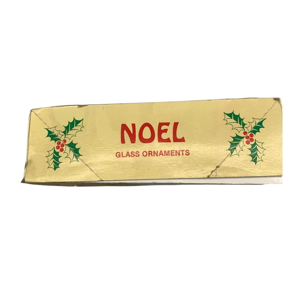 Vintage Noel 6 Glass Christmas Ornaments 2 1/4 In Diameter Light Green American