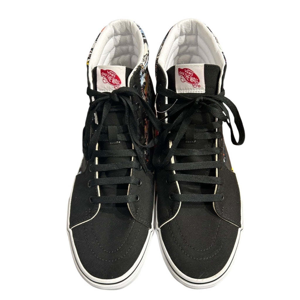 Vans Sk8-Hi Customs Mens 12 Black Tropical Palm Tree Print High Top Sneakers