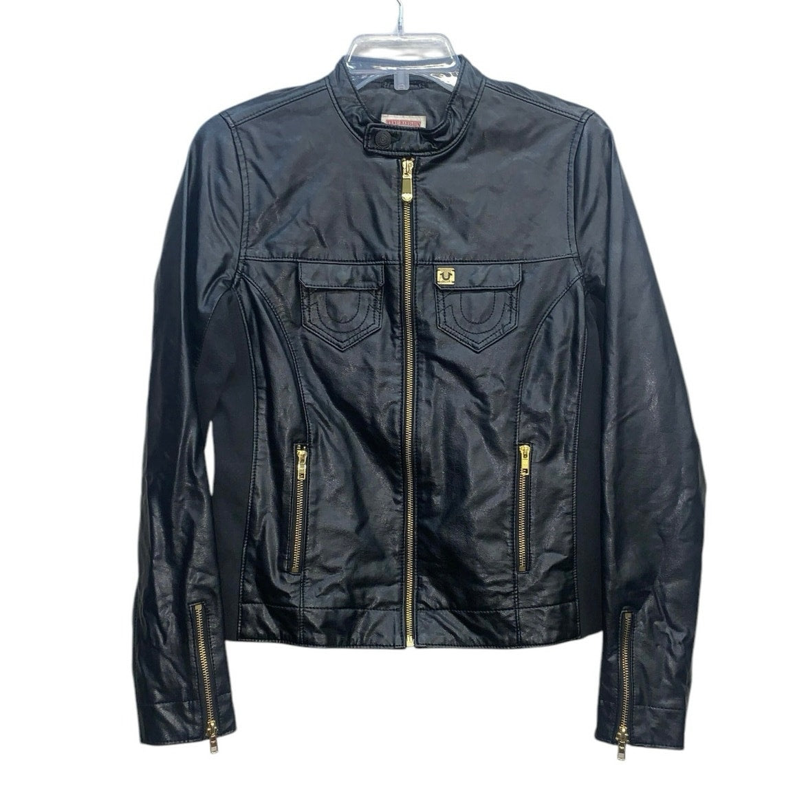 Authentic True Religion Leather Biker Jacket SZ M