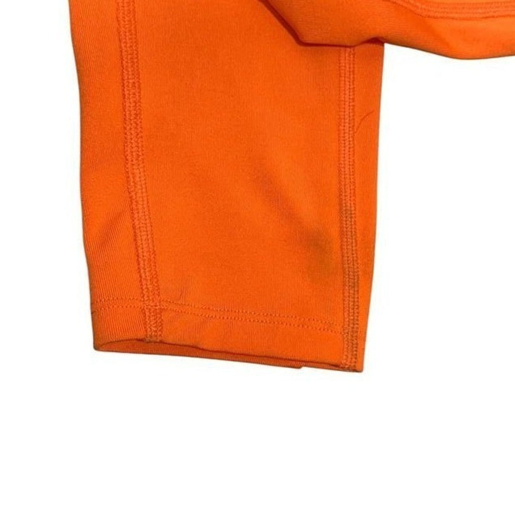 Free People Movement Womens Orange Ribbed Moto High Rise Leggings Size Small