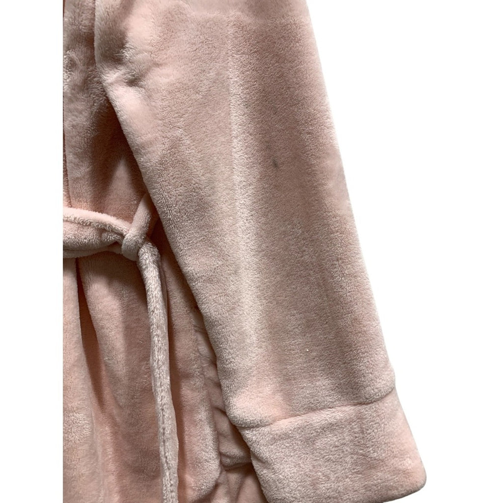 Soma Intimates Pink Plush Fleece Wrap Robe Small Medium Pockets Belted Loungewea