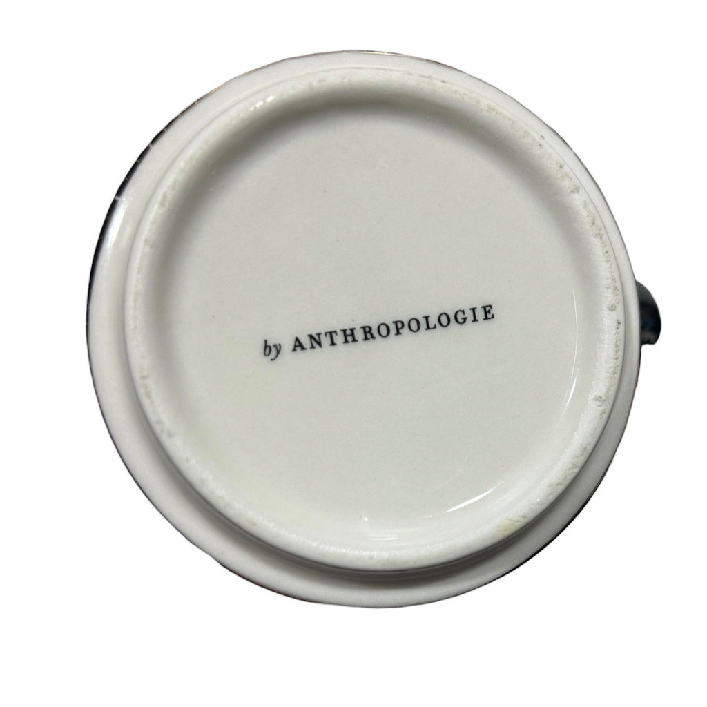 Anthropologie Tiled Margot Monogram Mug Letter A Black White Gold Mosaic Bistro