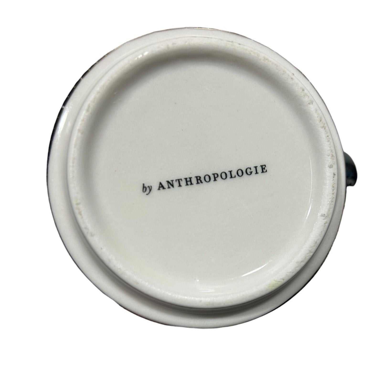 Anthropologie Tiled Margot Monogram Mug Letter A Black White Gold Mosaic Bistro