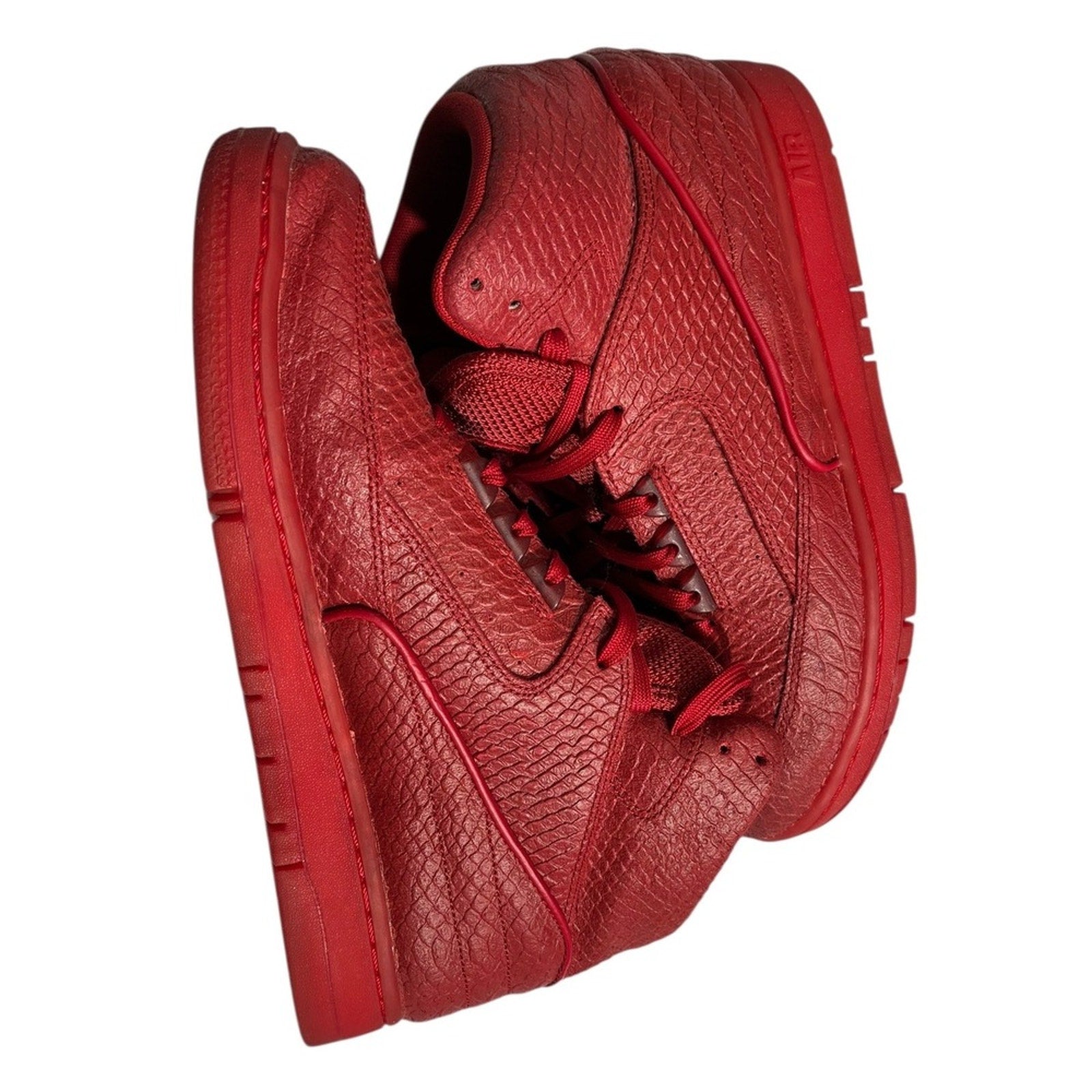 Nike Air Python Red Snakeskin Leather High Top Sneakers Men US 8 EUR 41