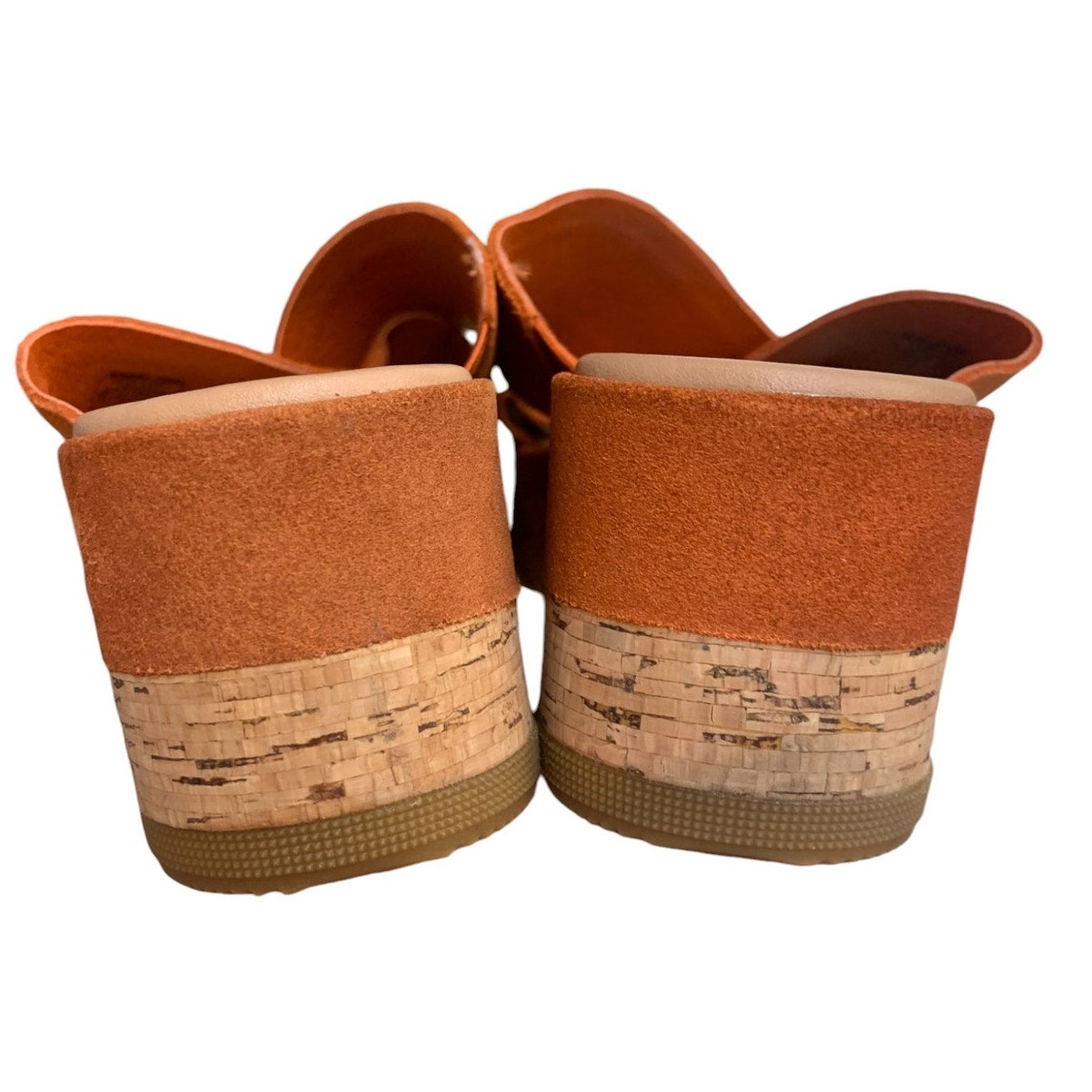 SOREL Sandal Cameron Flatform Mule Suede Orange SZ 7.5