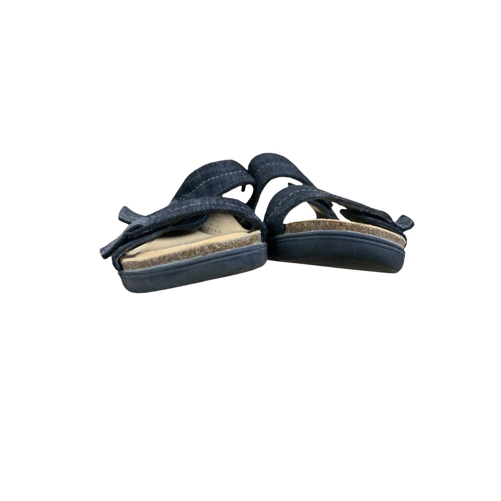 Clarks Collection Womens Sandals Size 7.5M Black Adjustable Strap Comfort Slides