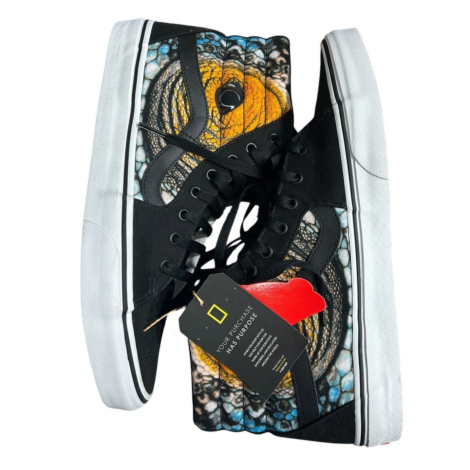 Vans Sk8-Hi National Geographic Lizard Black Mens 12 High Top Sneakers