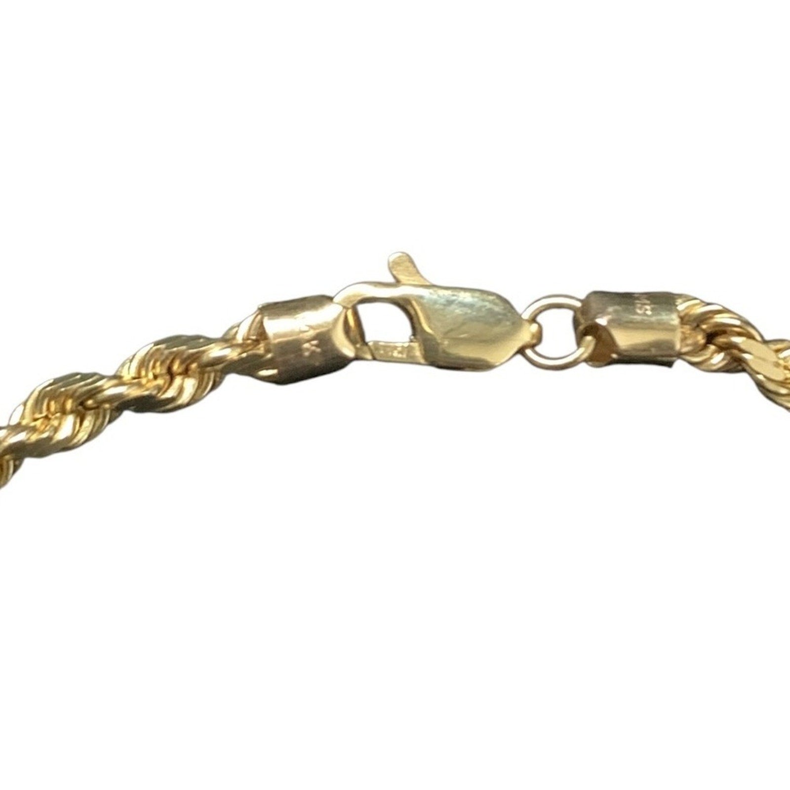 14K Yellow Gold Rope Chain Necklace 25.8g Lobster Clasp High Polish Unisex 20"