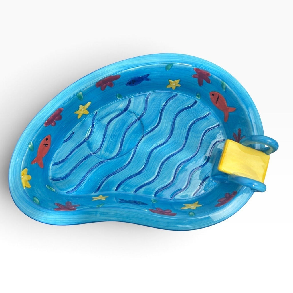 Summer Stock Swimming Pool Chip and Dip Set Ceramic 1998 Hand Painted