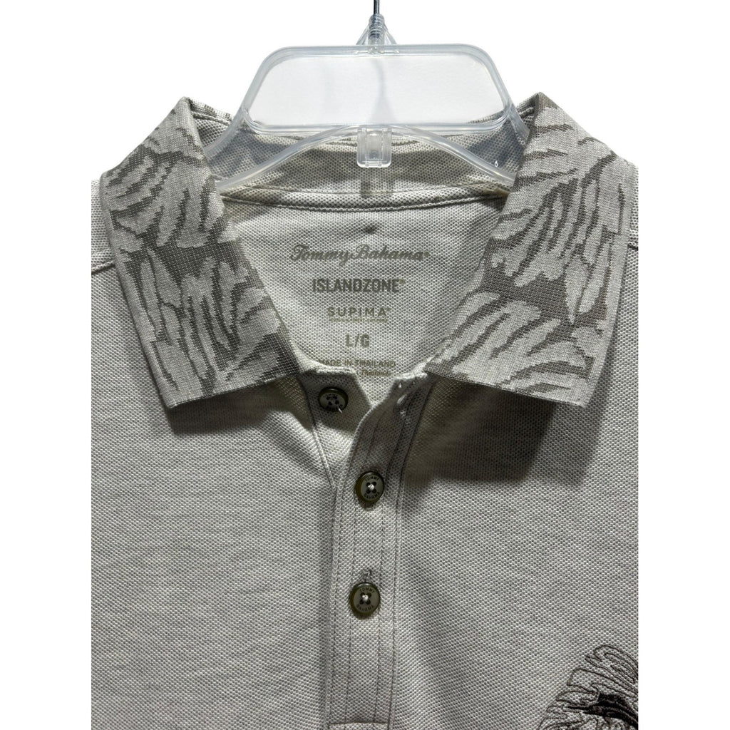 Tommy Bahama Men's Big & Tall Emfielder Palms IslandZone Polo Large grey casual