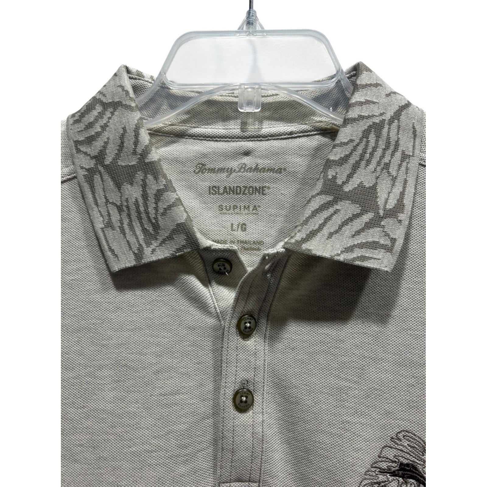 Tommy Bahama Men's Big & Tall Emfielder Palms IslandZone Polo Large grey casual