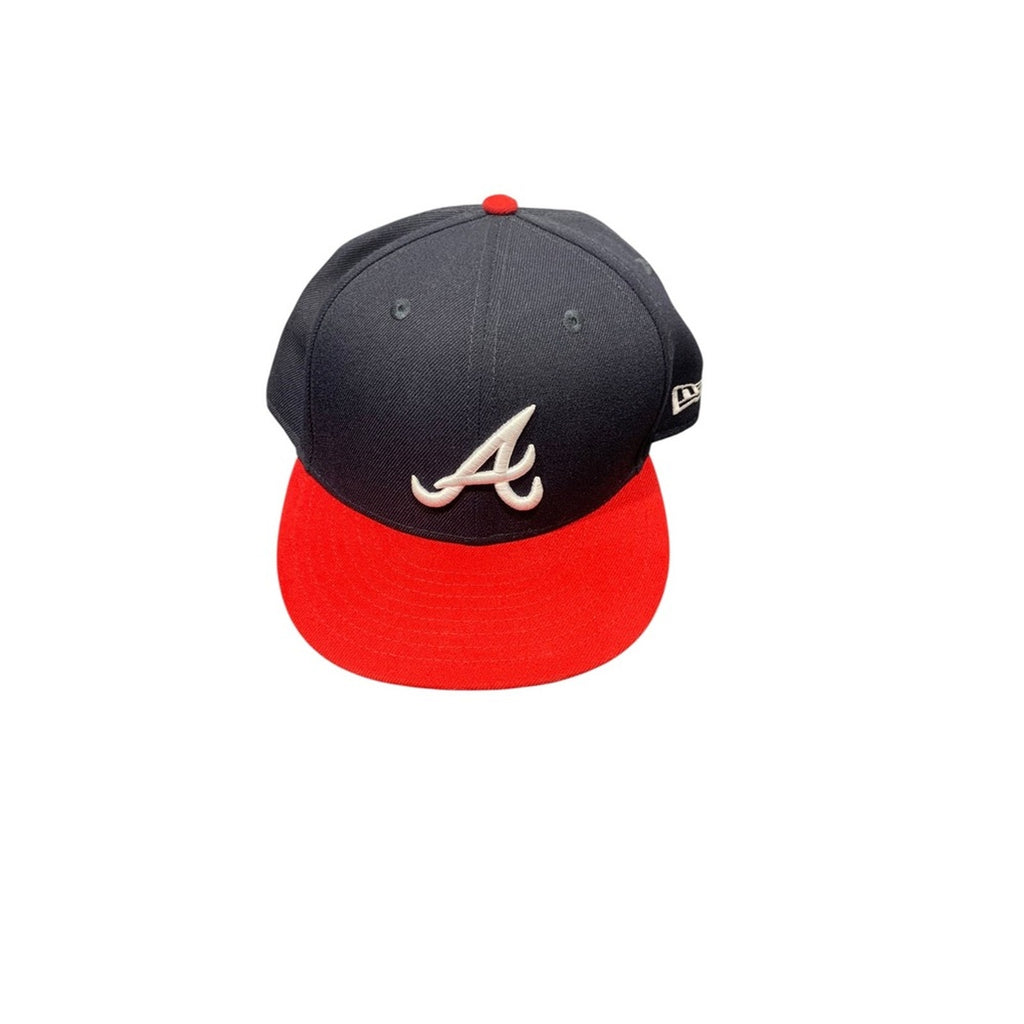 Atlanta Braves New Era 59FIFTY Fitted Hat Cap Gray Red