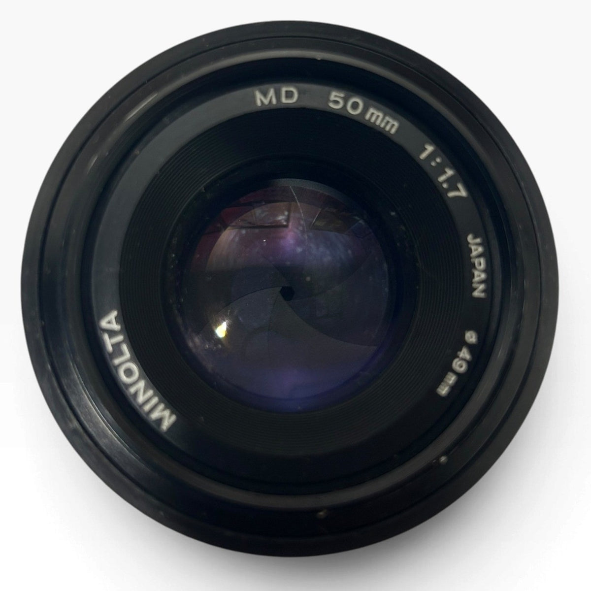 Minolta MD 50mm 1:1.7 Manual Focus Prime Lens Japan 49mm Filter 7139055 Vintage