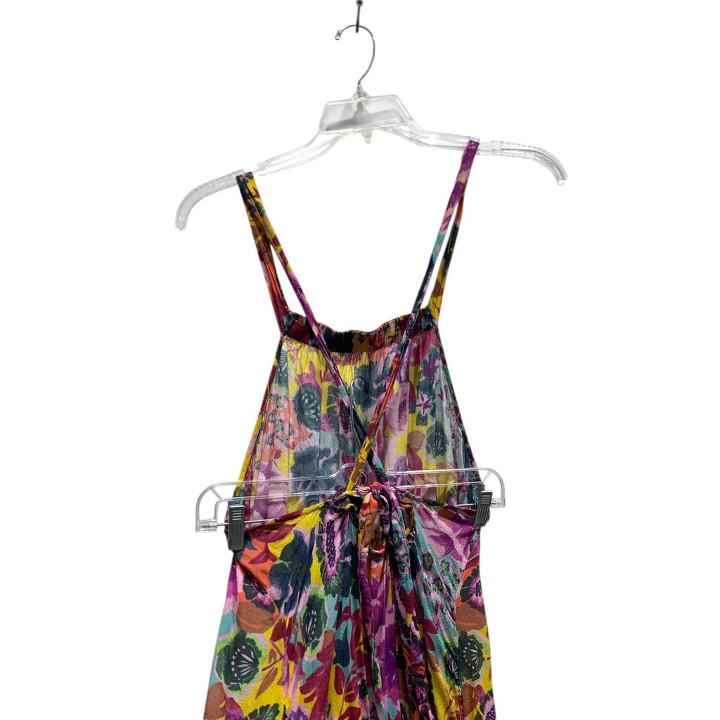Anthropologie Printed Maxi Dress Cover Up Womens Medium Multi Color Strappy Back