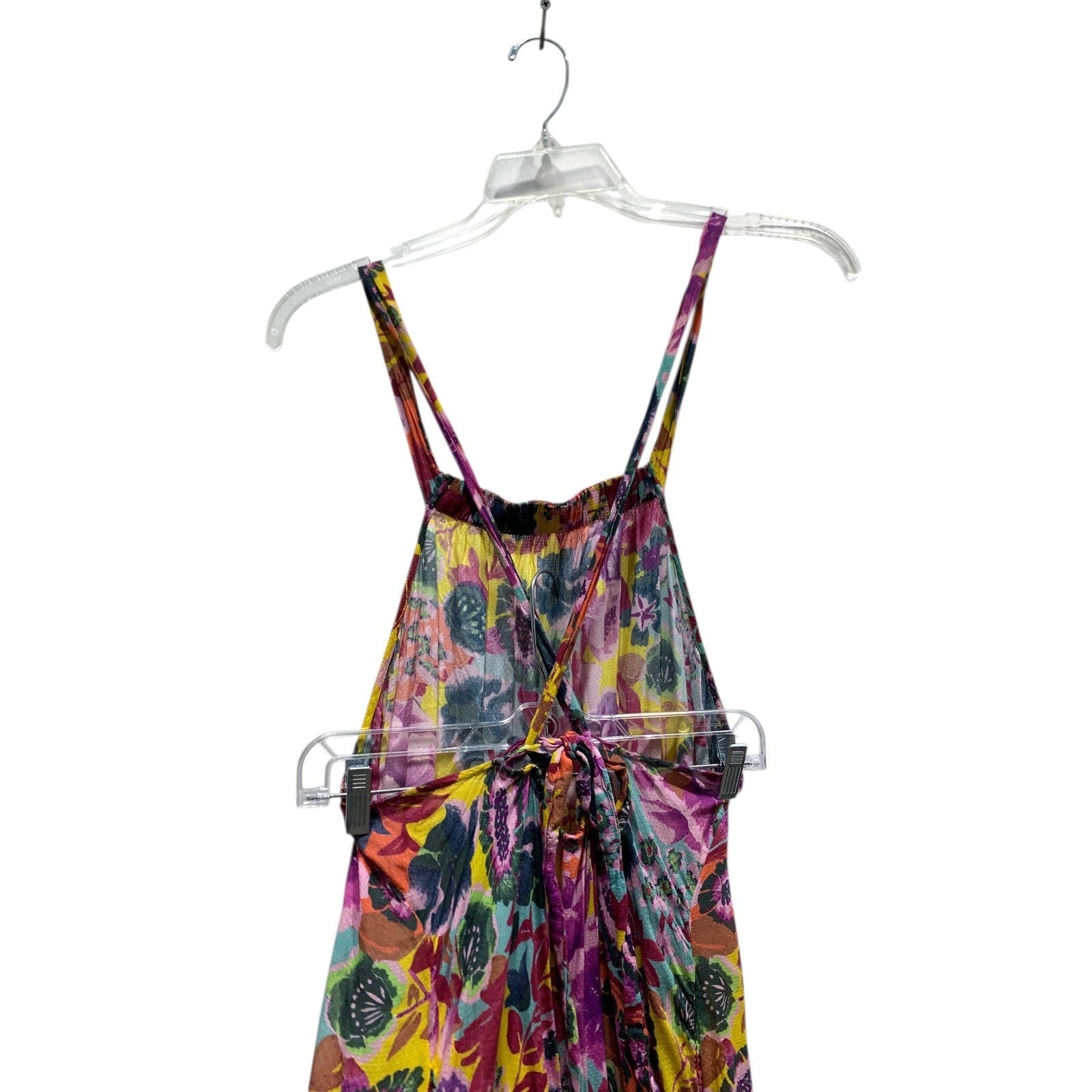 Anthropologie Printed Maxi Dress Cover Up Womens Medium Multi Color Strappy Back
