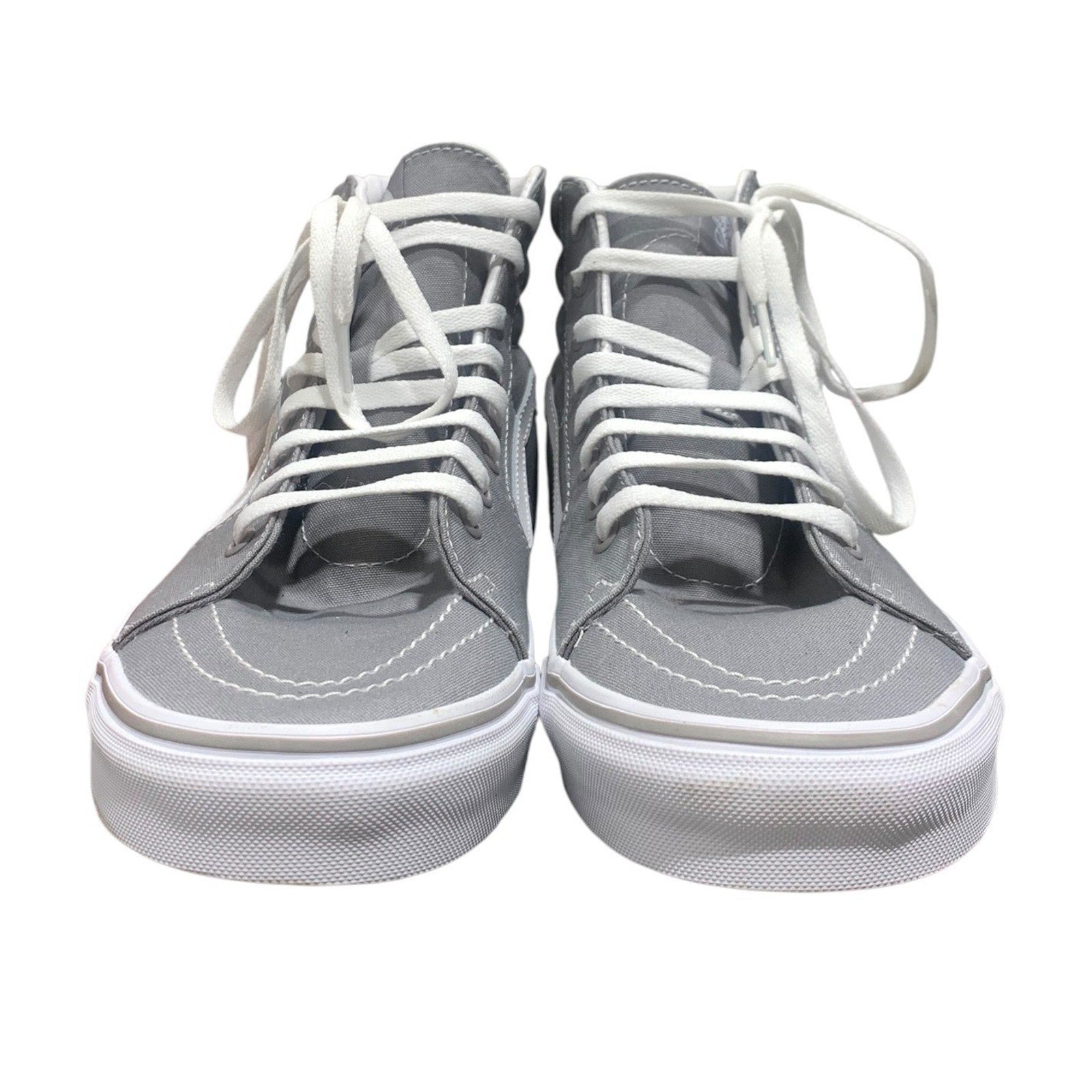 Vans Sk8-Hi High Top Sneakers Frost Grey White Canvas Skate Shoes Mens 12
