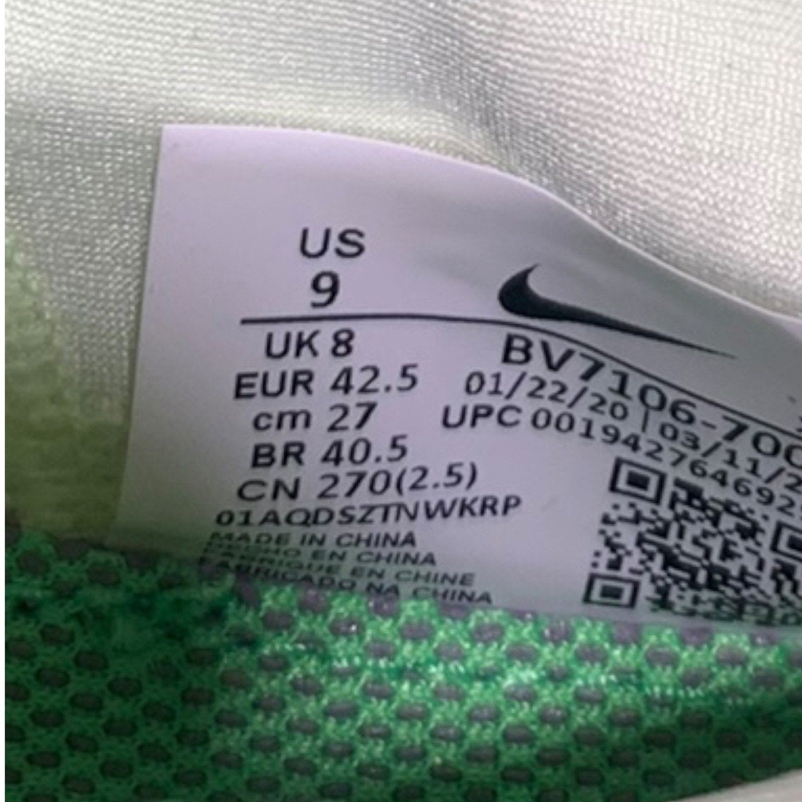 Nike Zoom Wildhorse 6 Trail Running Shoes Barely Volt Green Mens 9 BV7106-700