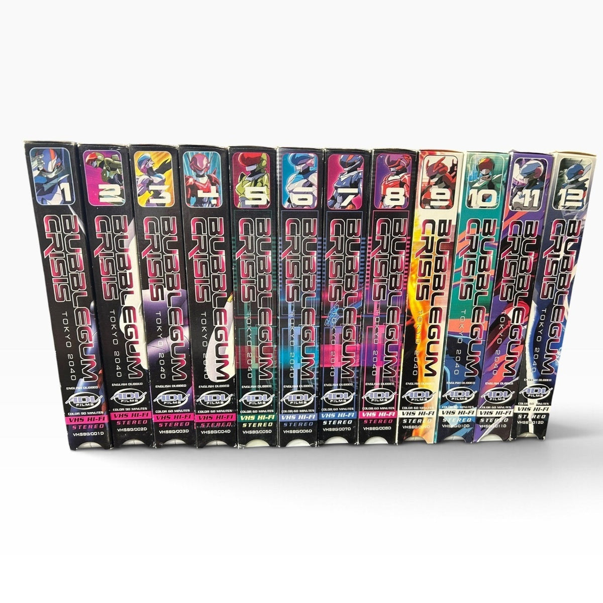 Bubblegum Crisis Tokyo 2040 VHS Set Vol 1-12 English Dubbed ADV Films Anime Rare