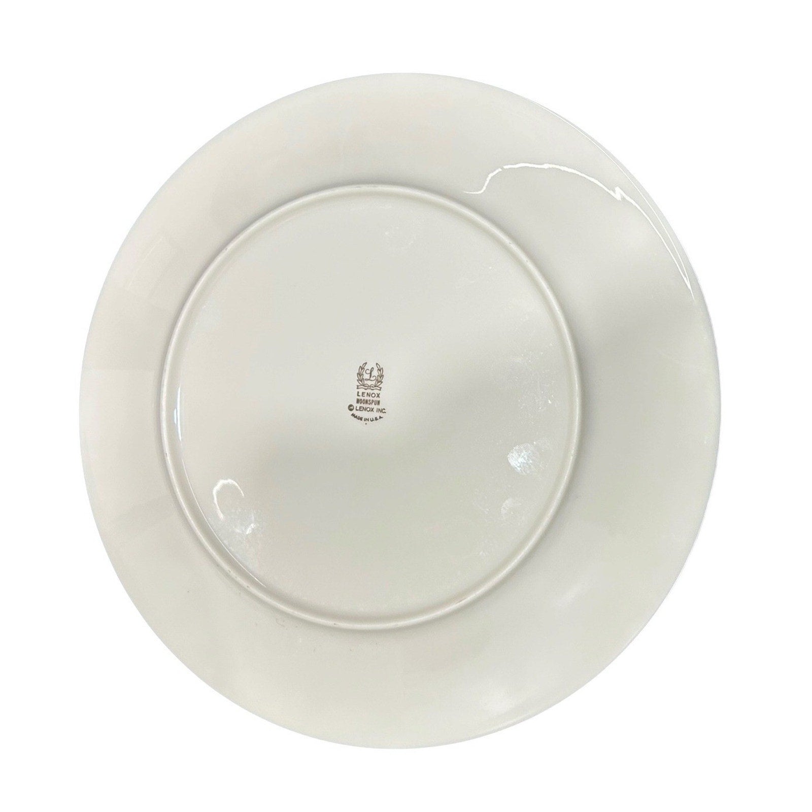 Lenox Moonspun Dinner Plate Cream White Floral Platinum Trim Made in USA