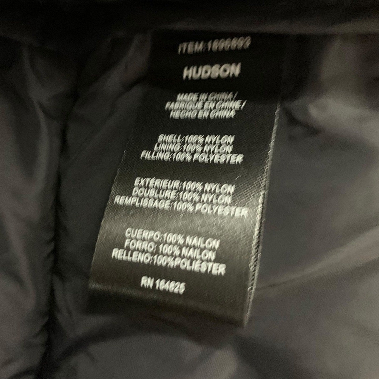HUDSON Black Puffer Jacket Stand Collar Full Zip Women's Size Medium