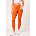 Free People Movement Womens Orange Ribbed Moto High Rise Leggings Size Small
