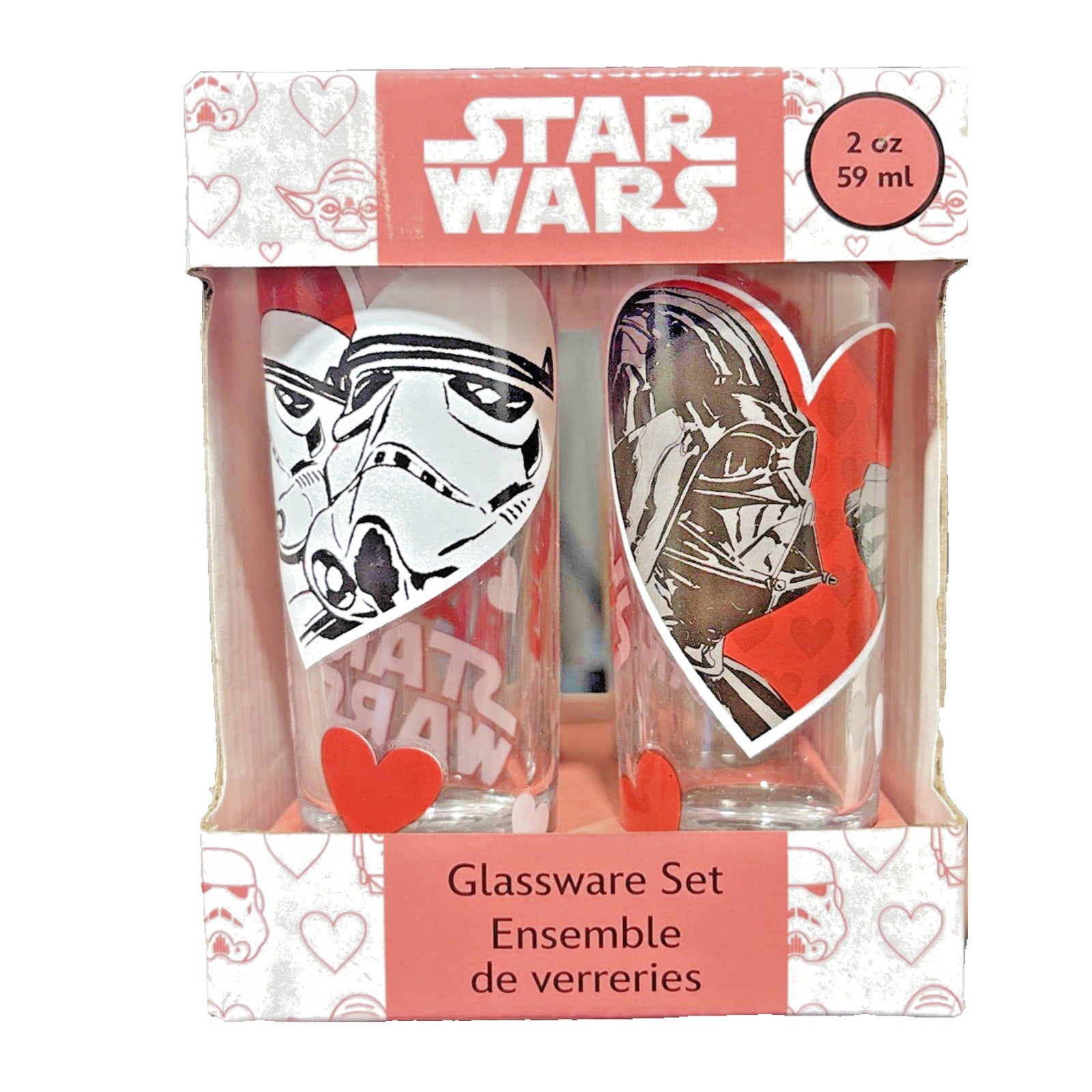 Star Wars shot glasses set With Hearts NEW