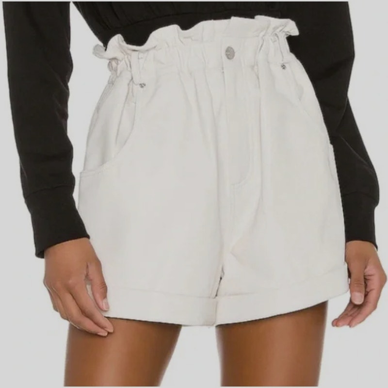 GRLFRND Leather Shorts SZ large white shorts NWOT