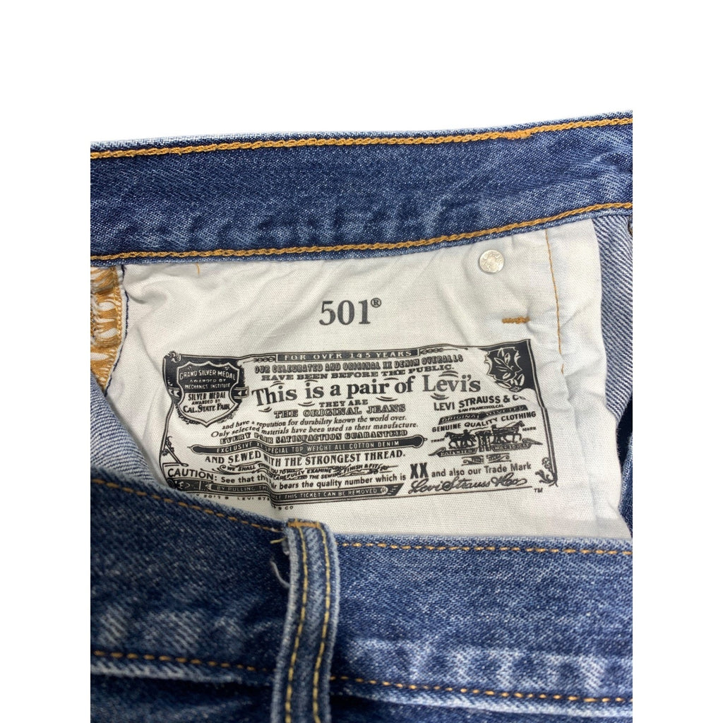 Levi's x Super Mario 501 Denim Shorts Medium Wash Blue Cut Off Womens 30