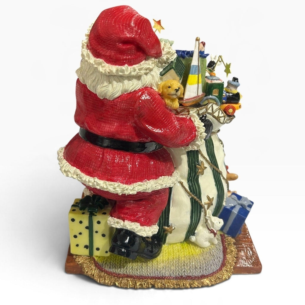 Fitz and Floyd Essentials Happy Holidays Santa Stocking Holder with Box 7.5in