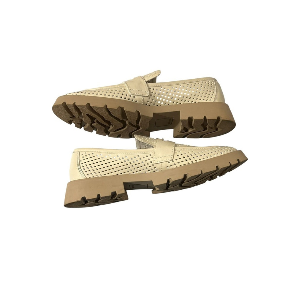 Dolce Vita Ersula Perforated Lug Sole Penny Loafers Ivory Cream Womens 9.5M