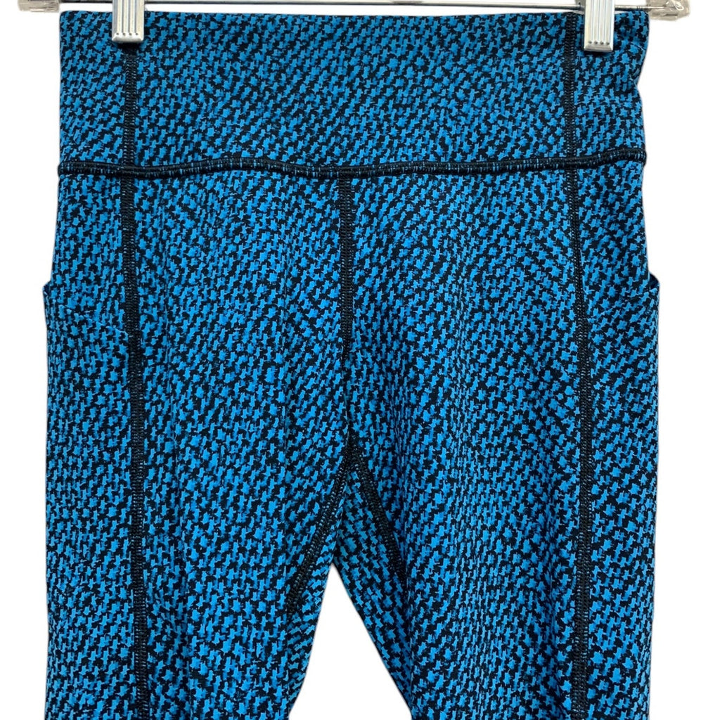 Lululemon Pace Rival Crop Scatter Star Beach Blanket Blue Black / Black SZ 2