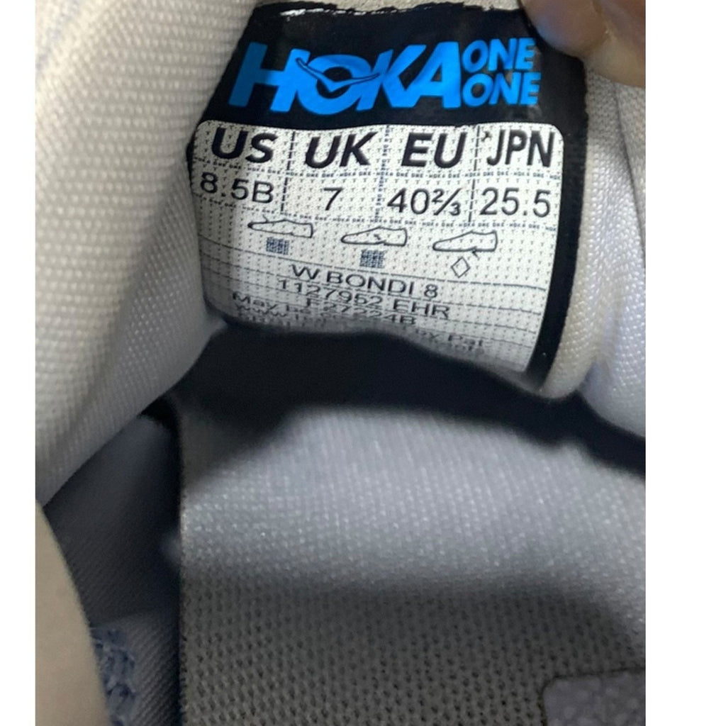 Hoka One One Bondi 8 Womens Running Shoes Ether Airy Blue EHR 8.5B comfort