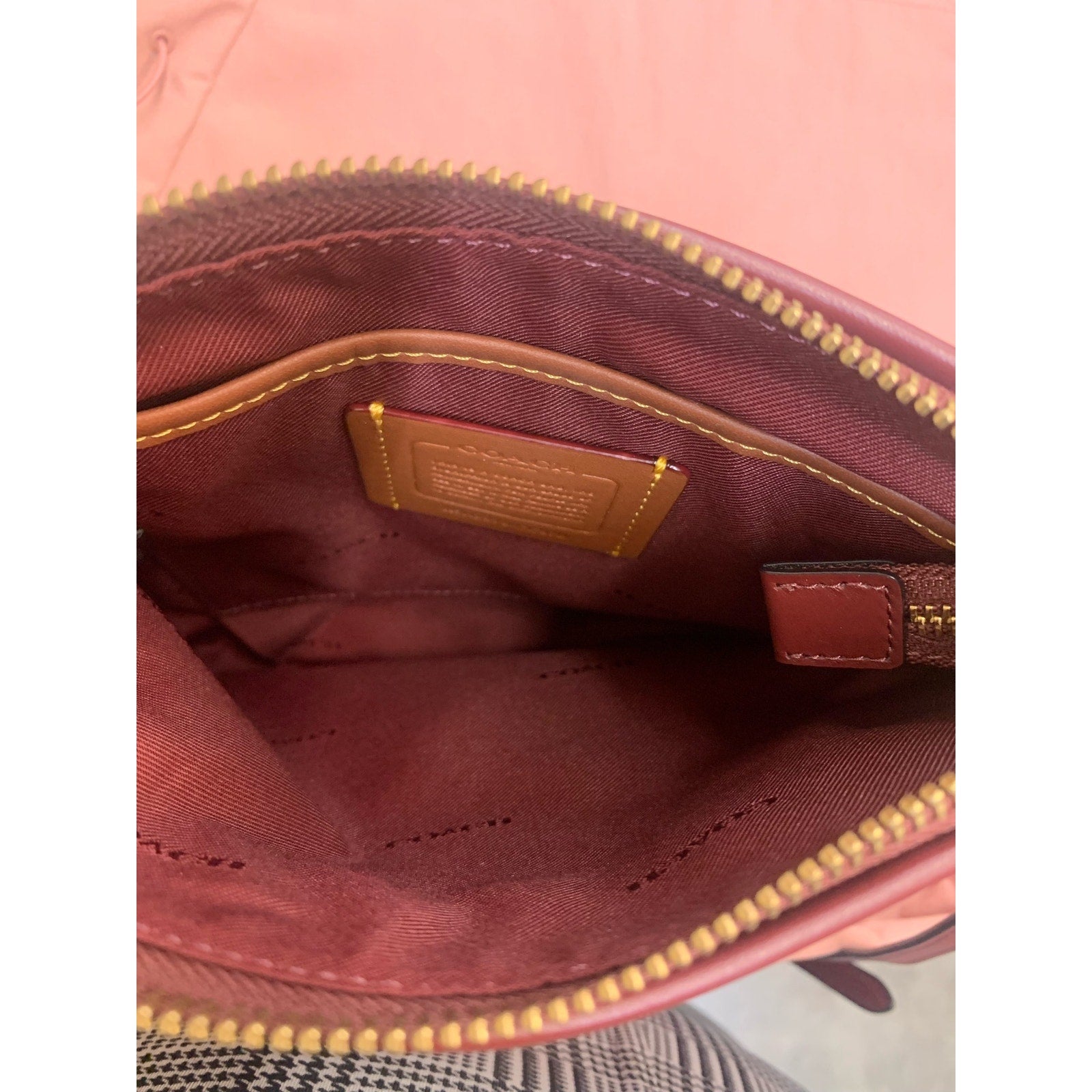Coach Badge Jacquard Knit Crossbody in Wine LIKE NEW
