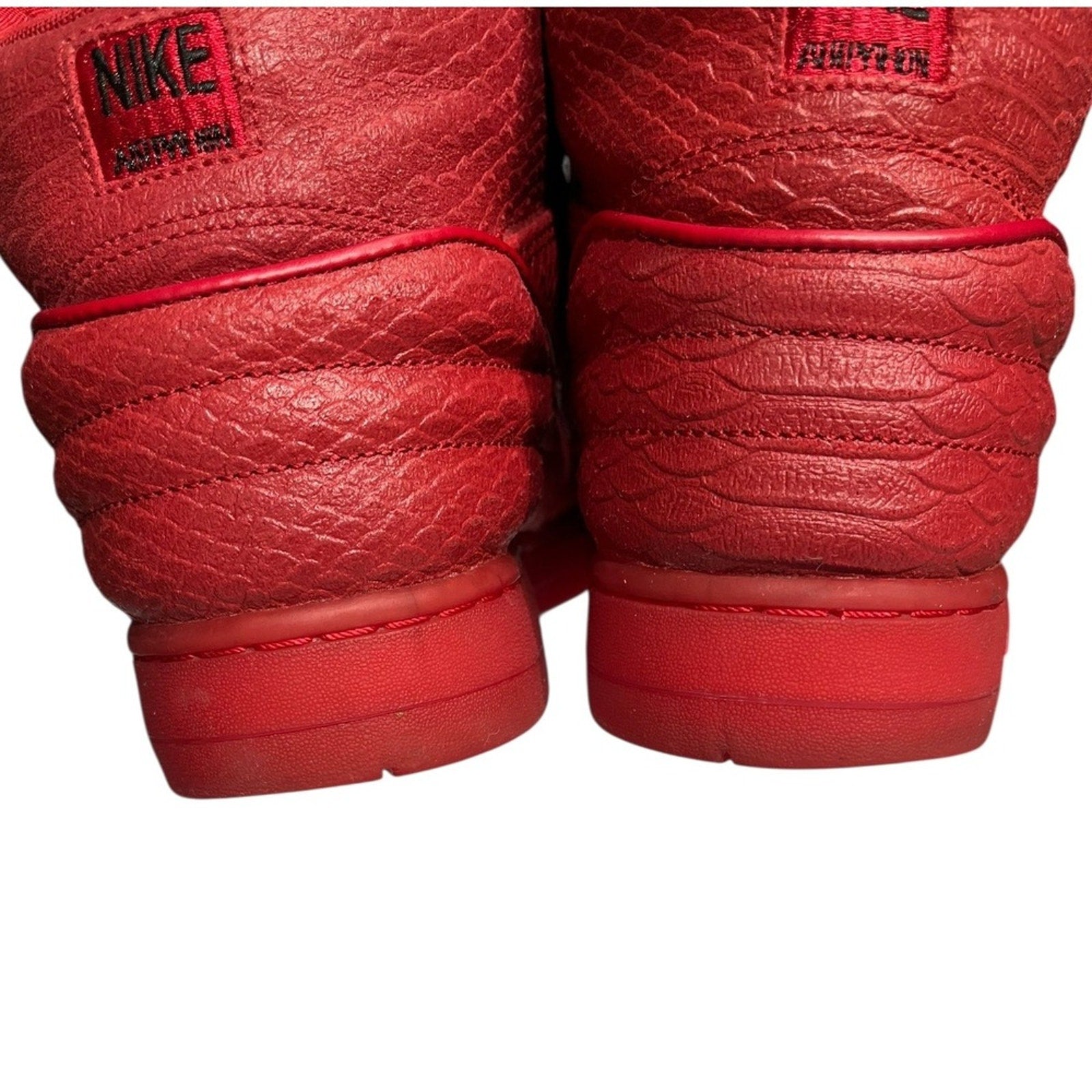Nike Air Python Red Snakeskin Leather High Top Sneakers Men US 8 EUR 41