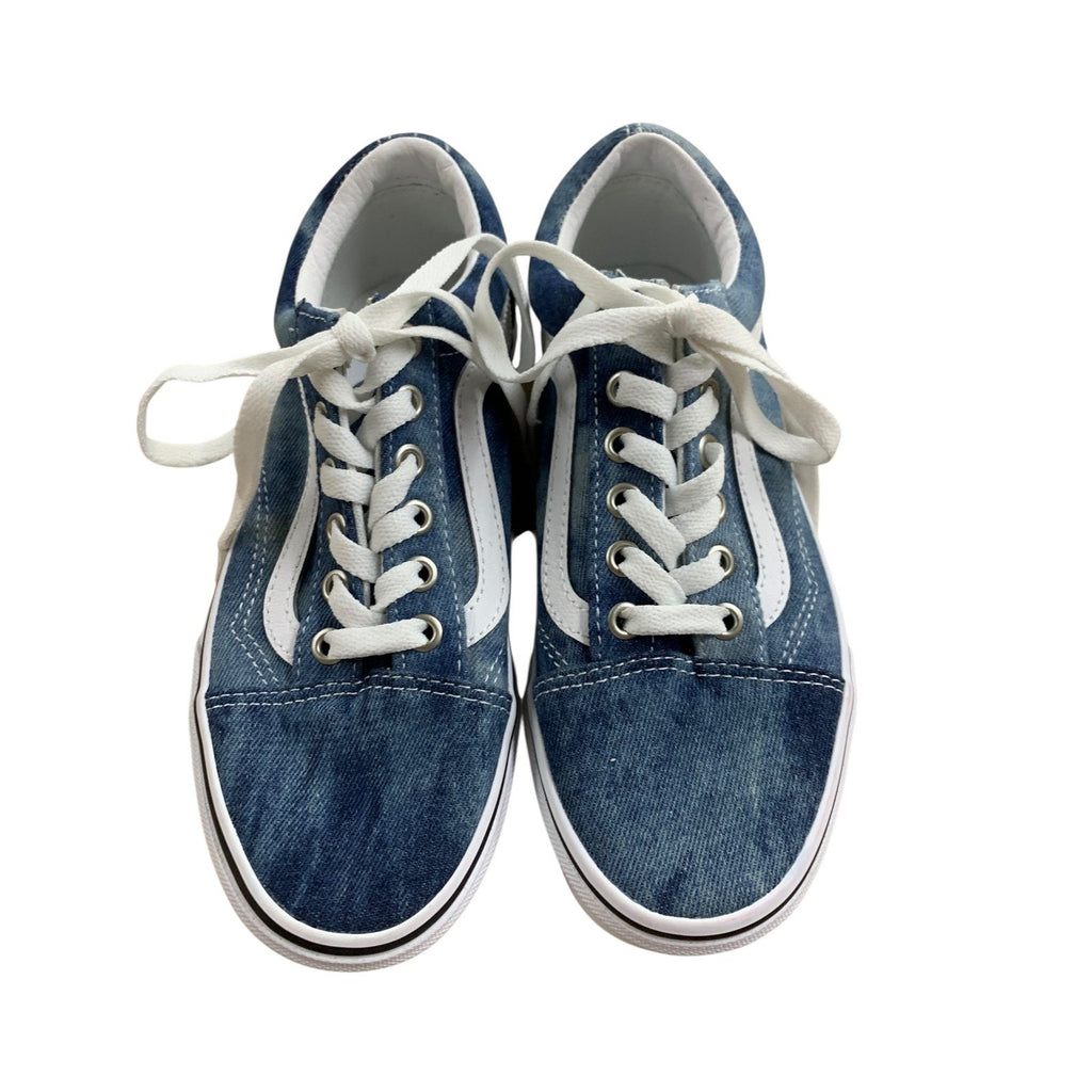 Vans Old Skool Denim Blue Sneakers Casual Lace Up Shoes Women's Size 5.5