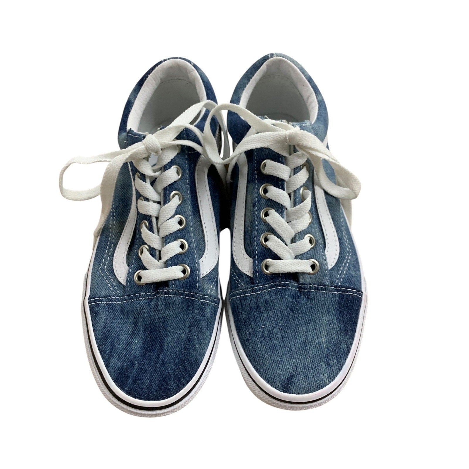 Vans Old Skool Denim Blue Sneakers Casual Lace Up Shoes Women's Size 5.5