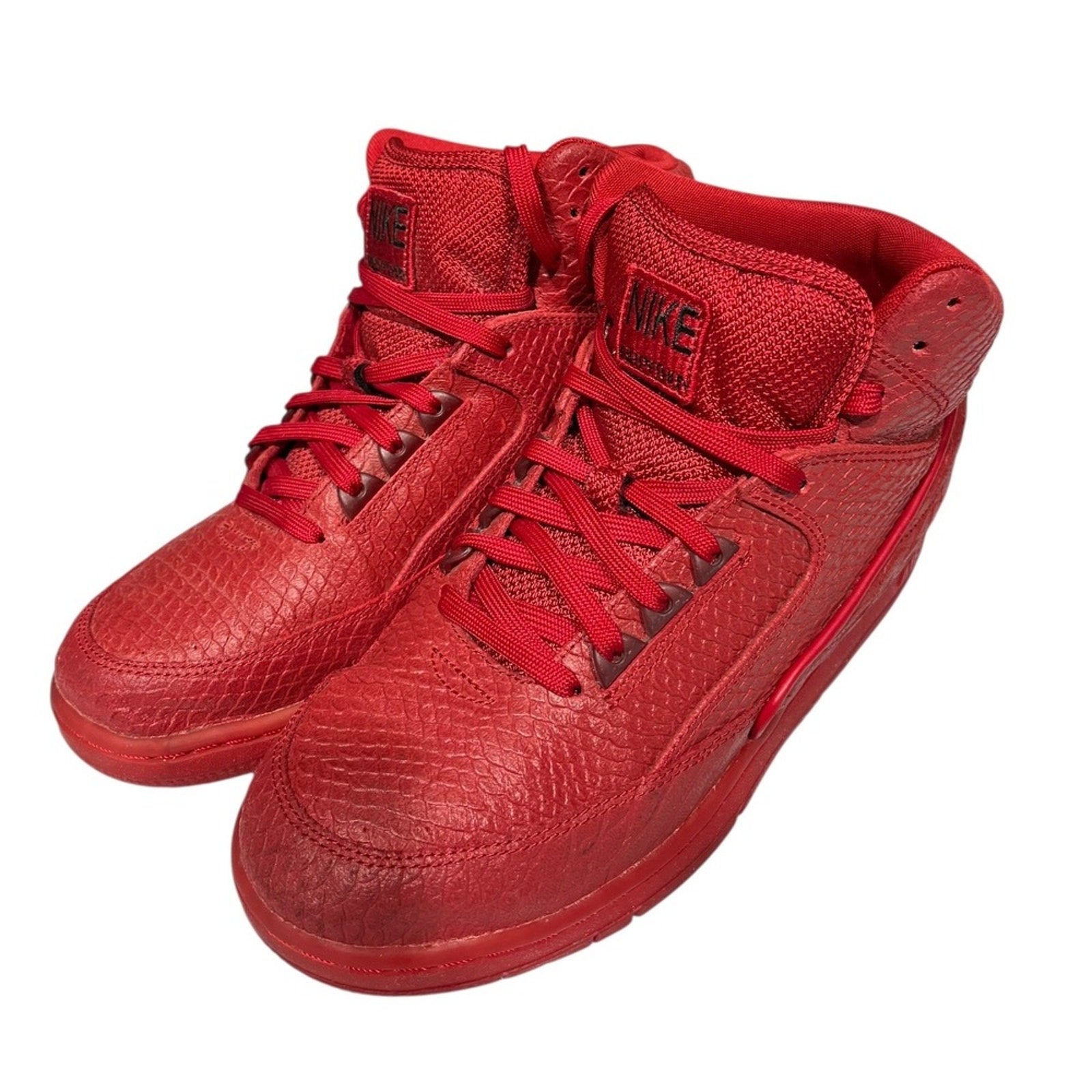 Nike Air Python Red Snakeskin Leather High Top Sneakers Men US 8 EUR 41
