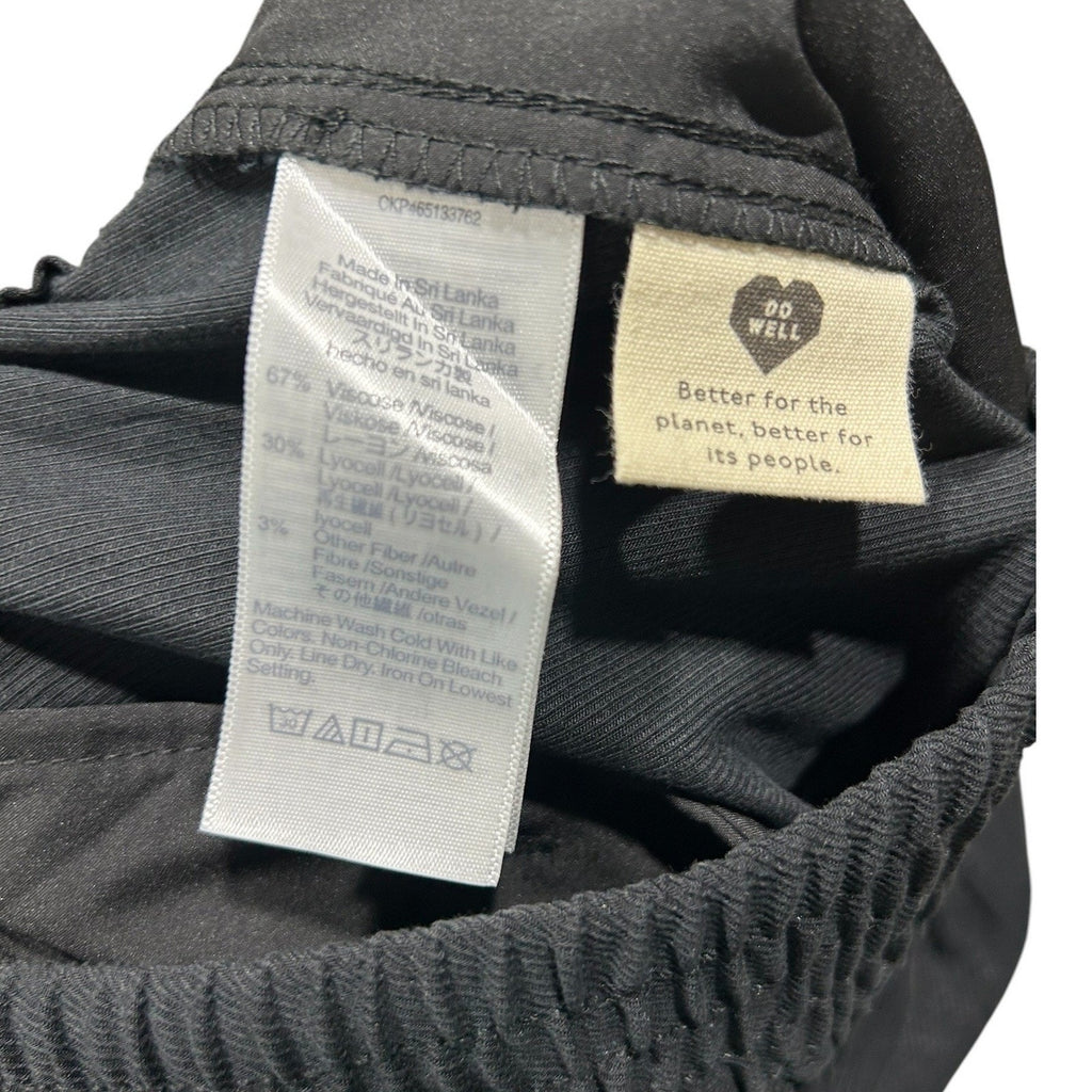 Madewell Women Black Smocked Elastic Waist Wide Leg Pull On Pants NH252 MP