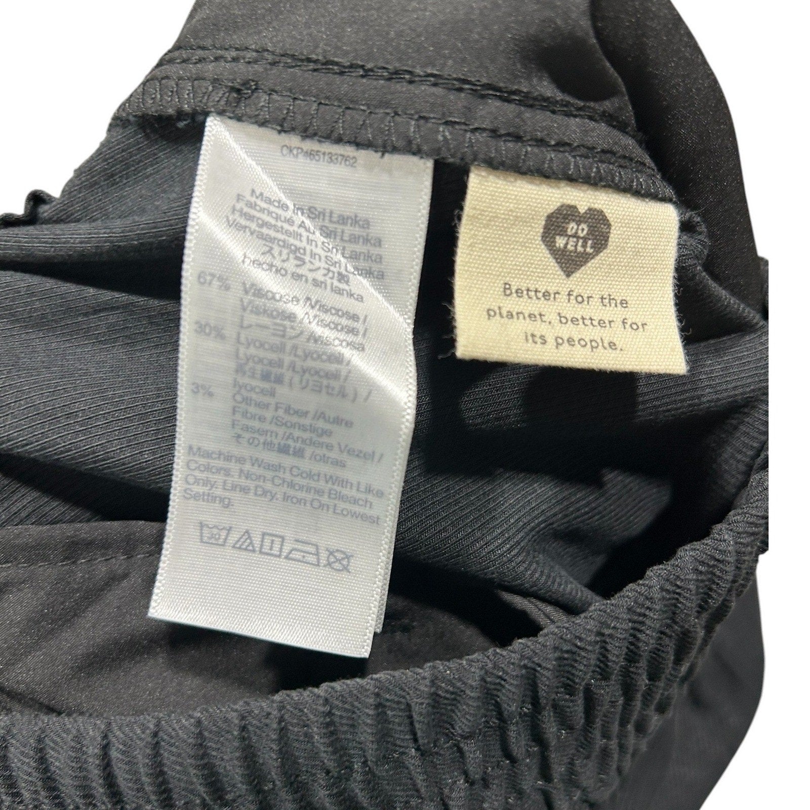 Madewell Women Black Smocked Elastic Waist Wide Leg Pull On Pants NH252 MP