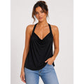 Club Monaco Womens Black Cowl Neck Beaded Racerback Tank Top XS 600379