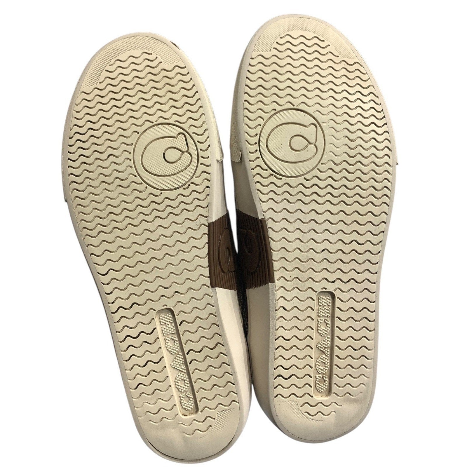 Coach C2705 Signature Monogram Canvas Low Top Sneakers Khaki Brown Womens 6.5B